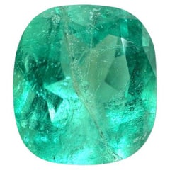 2.65 Carat Pastel Green Colombian Emerald - Elongated Cushion Cut Genuine Gem
