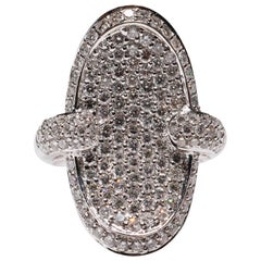 2.65 Carat Round Cut Pavé Diamond 14 Karat White Gold Engagement Designer Ring