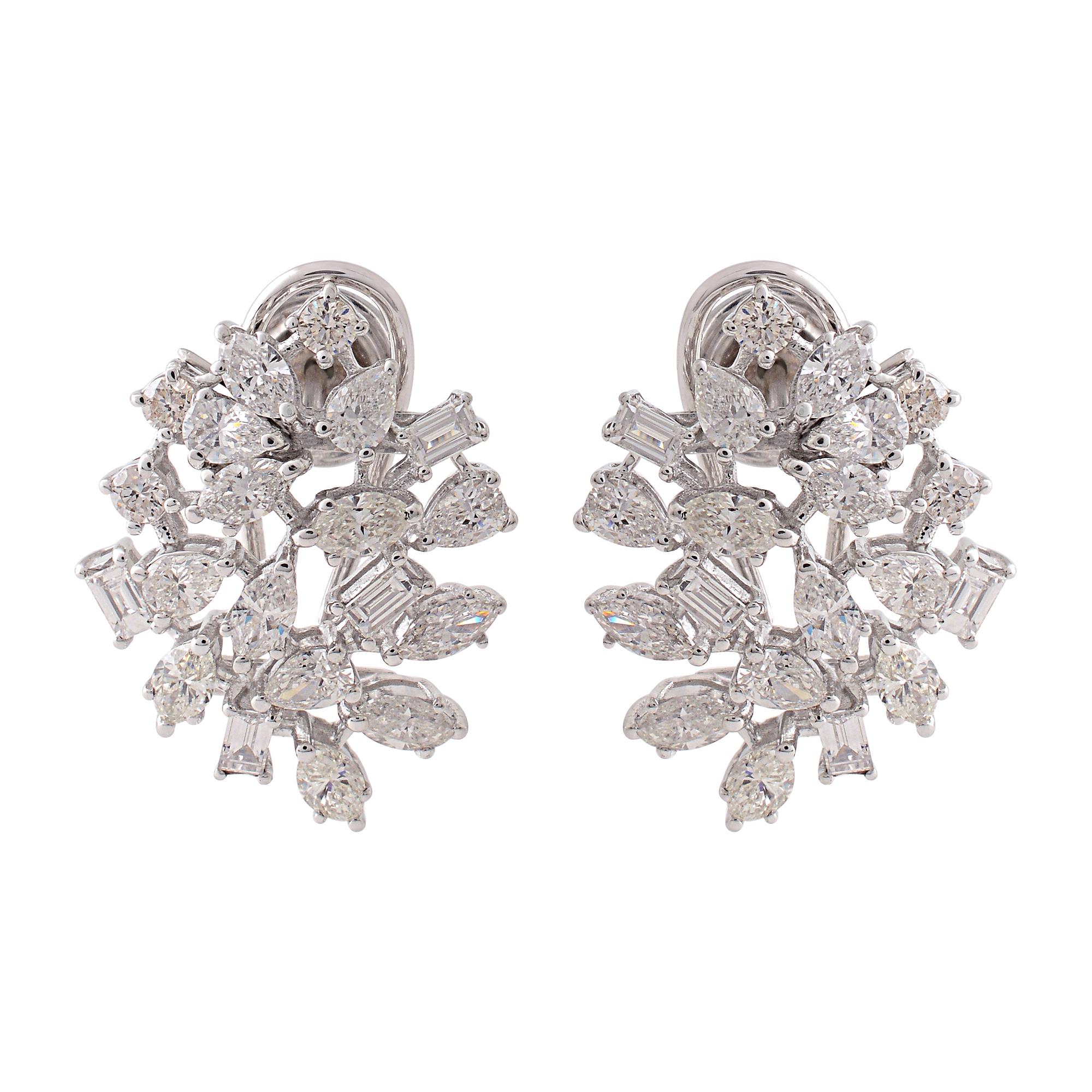 Item Code :- SEE-1465
Gross Weight :- 6.78 gm
18k White Gold Weight :- 6.25 gm
Diamond Weight :- 2.65 carat  ( AVERAGE DIAMOND CLARITY SI1-SI2 & COLOR H-I )
Earrings Size :- 20x16 mm approx.
✦ Sizing
.....................
We can adjust most items to