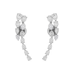 Pendientes de oro blanco de 14k con diamantes naturales SI/H de 2,65 quilates Joyas