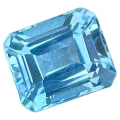 2.65 carats Light Blue Aquamarine Emerald Cut Natural Madagascar's Gemstone