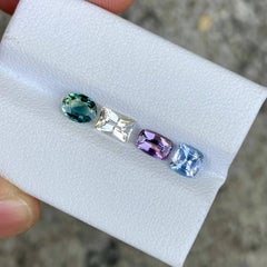2.65 Carats Multi Color Sapphire Stones 4 Piece Lot from Sri Lanka