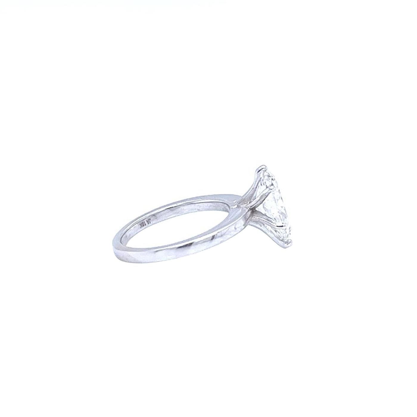 2,65 Karat natürlicher birnenförmiger Diamantring 14K Weißgold SI3 Reinheit G Farbe (Tropfenschliff)