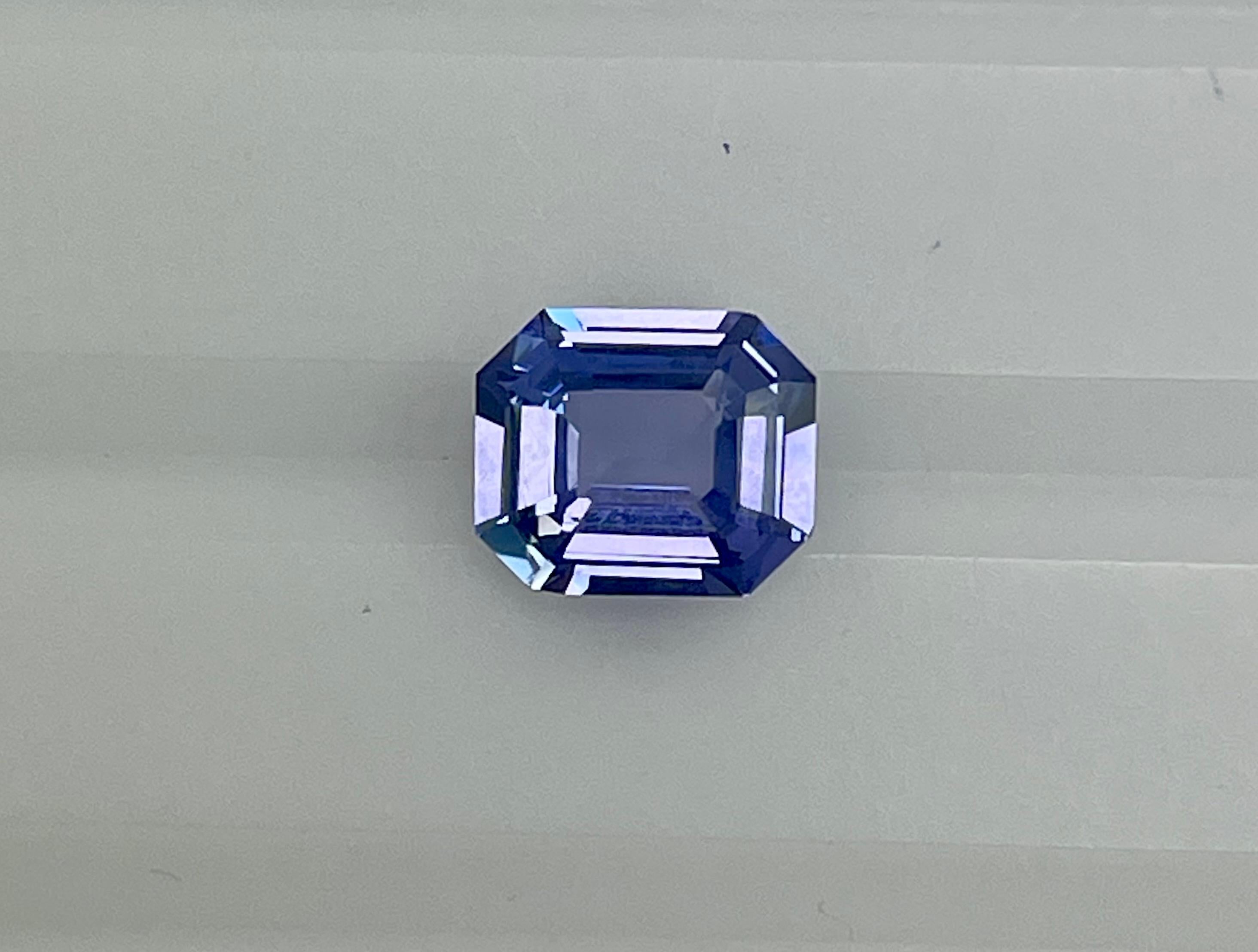 This beautifully cut 2.65 Ct Emerald cut is of the purple color variety of the sapphire and it has excellent color and clarity which makes this beautiful sapphire so unique and desirable. It is certified BY CDC lab 