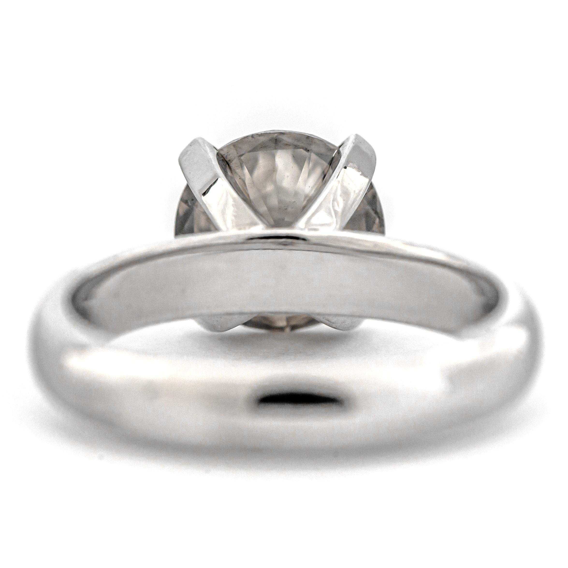 2.65 Ct Natural Fancy Dark Gray Yellow Diamond Ring In New Condition In Ramat Gan, Tel Aviv District