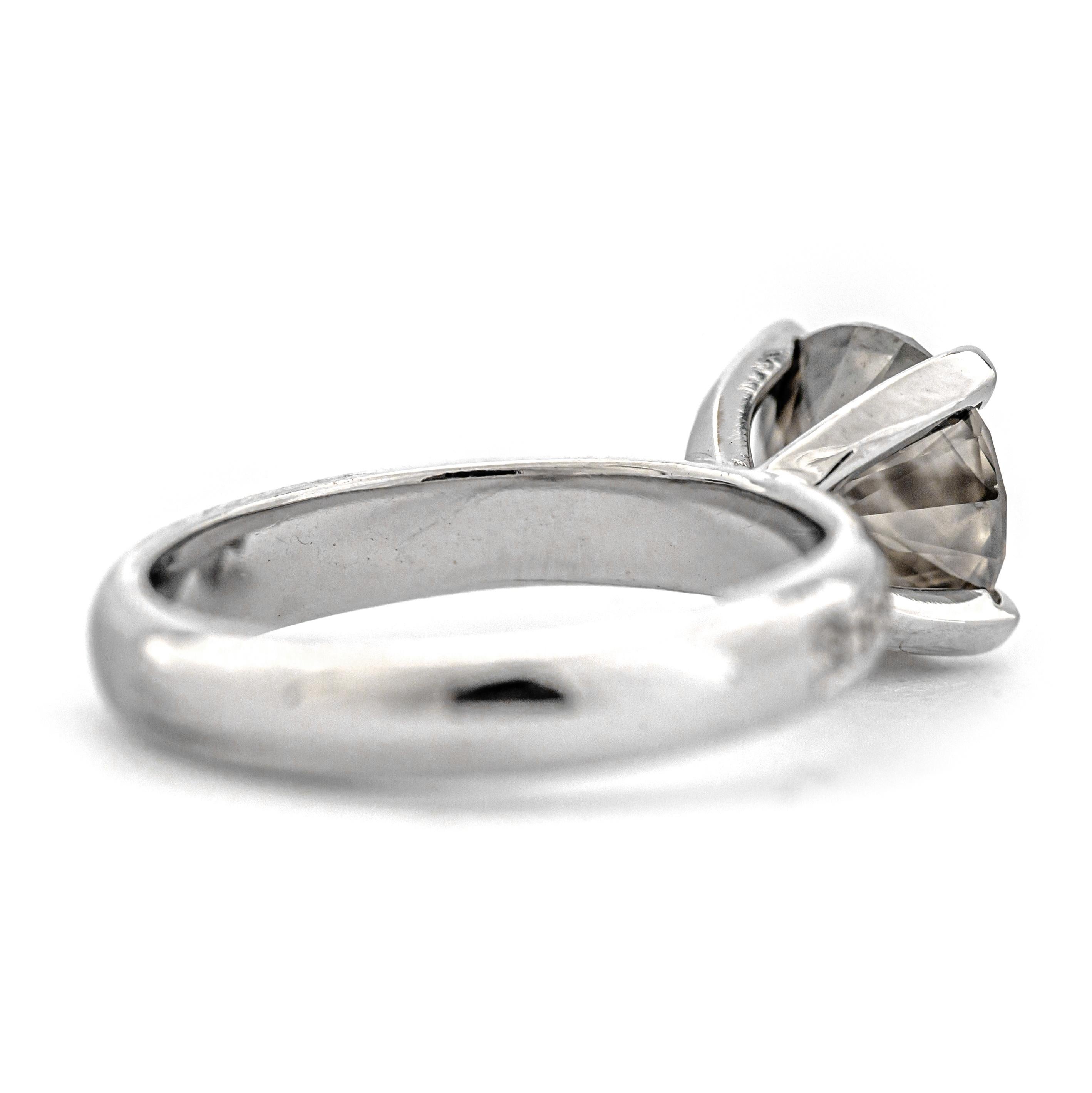 Women's 2.65 Ct Natural Fancy Dark Gray Yellow Diamond Ring