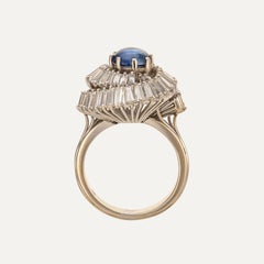 2.65 ct Sapphire Diamond 18 kt White Gold Ballerina Ring
