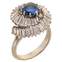 2.65 ct Sapphire Diamond 18 kt White Gold Ballerina Ring