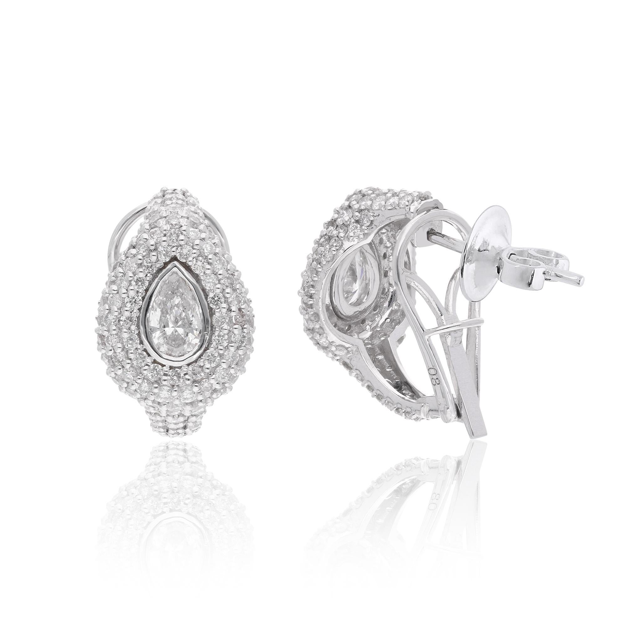 Add vivacity to your glamorous look by wearing this Earringss by Spectrum Jewels. Featuring an ethnic handmade design, this Earrings is embellished with Diamond for a more feminine effect. Wear these 18k White Gold Earrings with your best casual