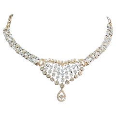 2.65 Cts F/VS1 Round Brilliant Diamonds Wedding Necklace Hallmark 14K Rose Gold