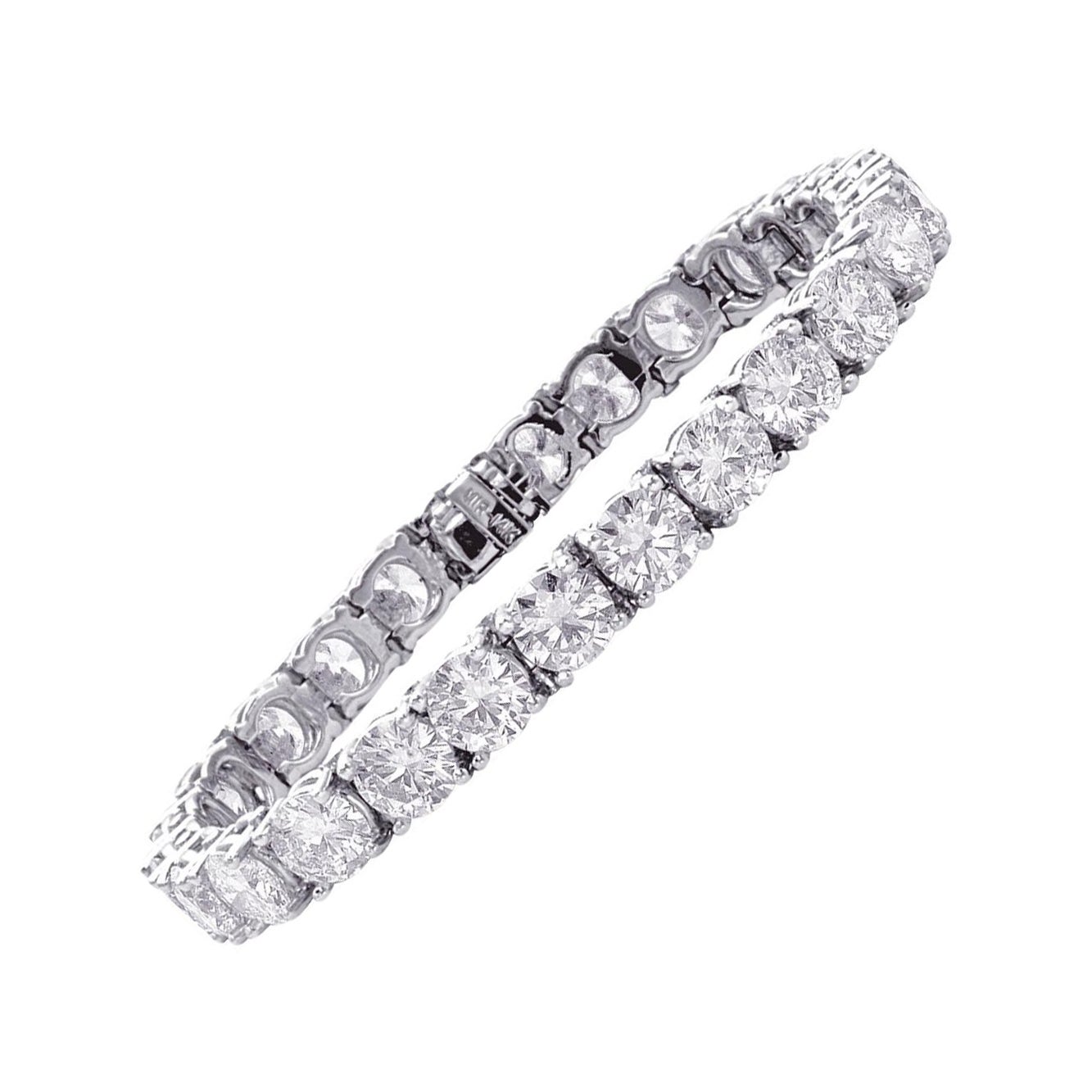 26,50 Quilates, 1,02 Quilates Cada, Diamante Natural Pulsera de Tenis 7"