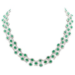 26.50 Carat Emerald Diamond Necklace