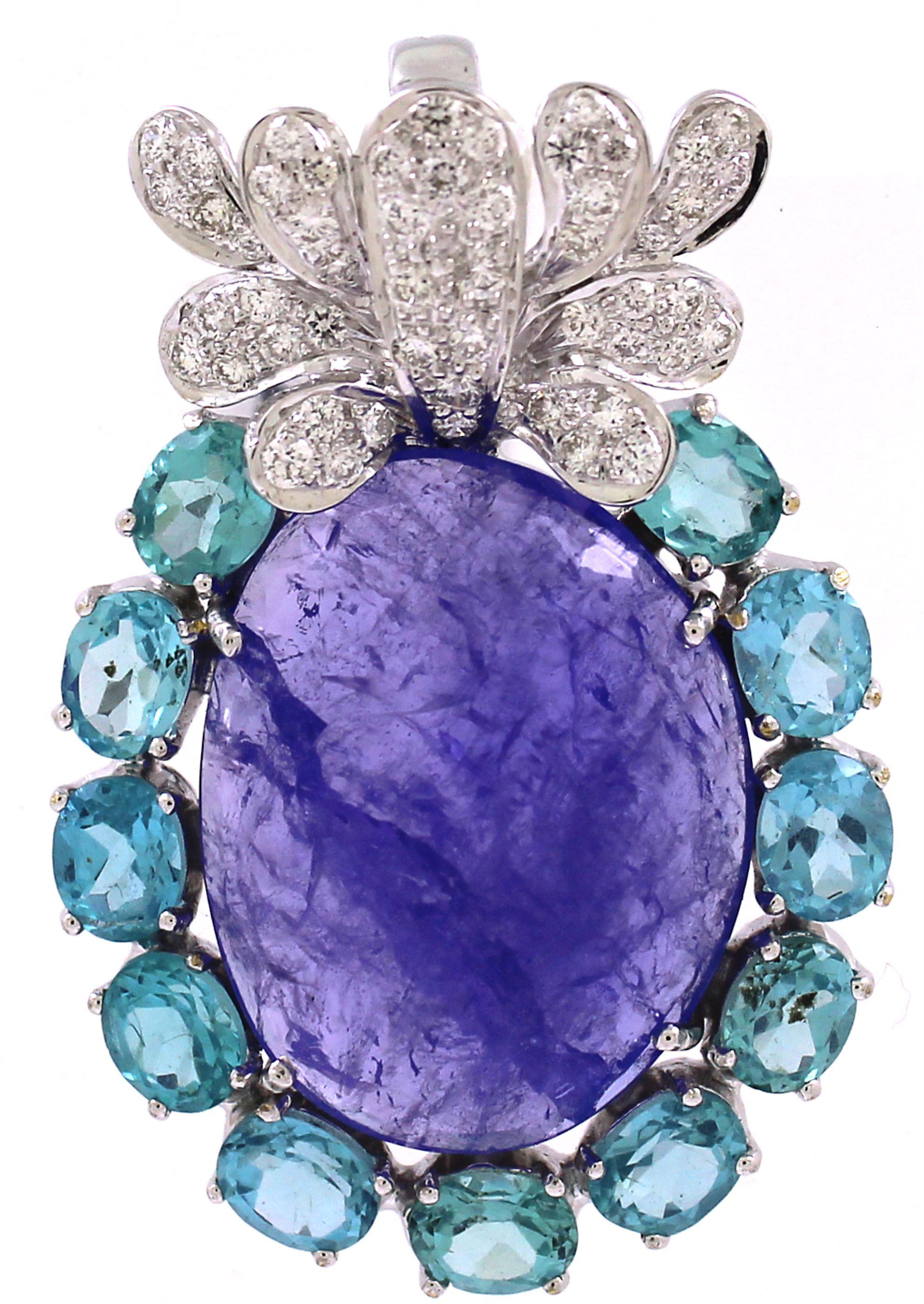Moderno 26,56 carati di ciondolo in tanzanite in vendita