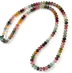265.70 Carats Multi Tourmaline Beaded Necklace For Fine Jewelry Natural Gemstone