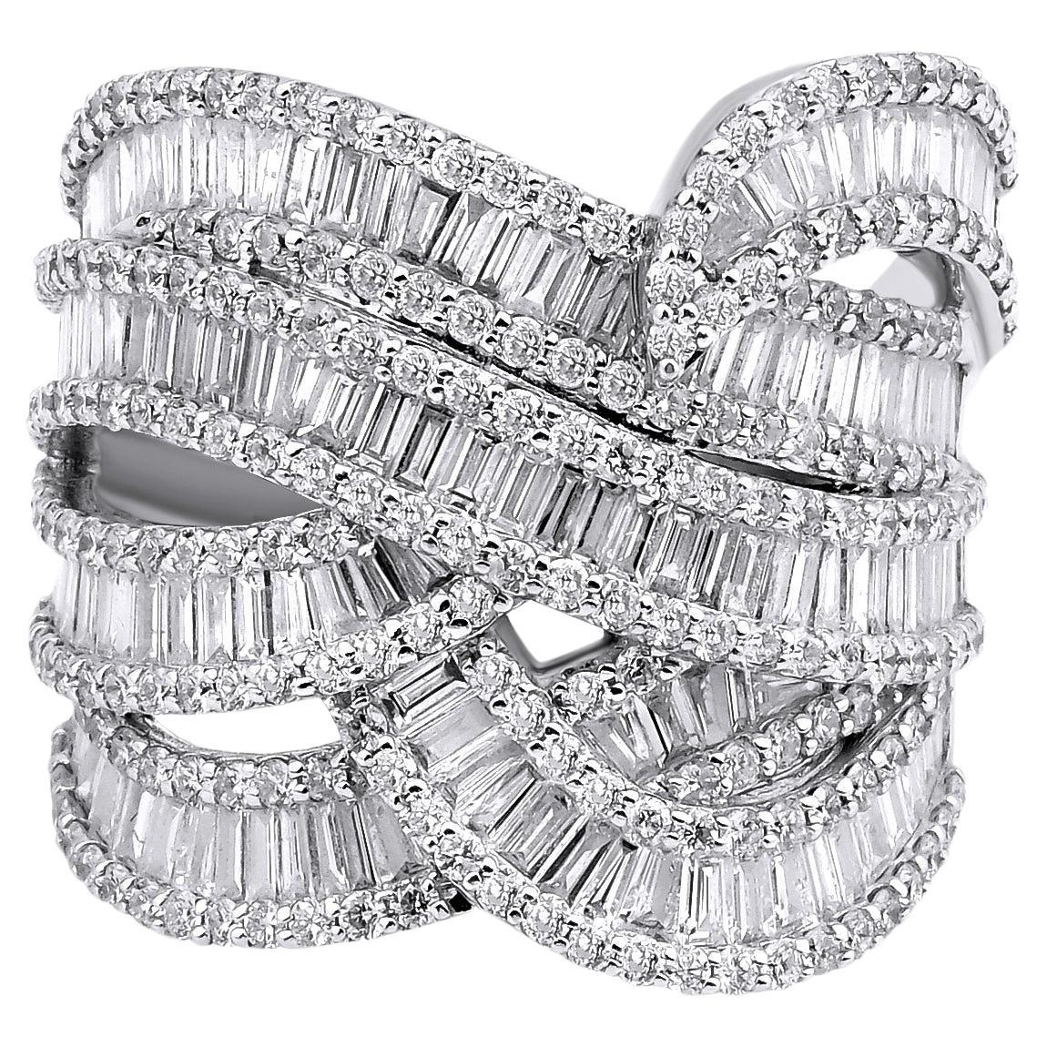 For Sale:  2.65ct Baguette Diamond Cluster Ring