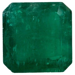 2.65 Karat Dunkelgrüner Asscher-Schliff brasilianischer Smaragd 8x8 Echter Mai Geburtsstein