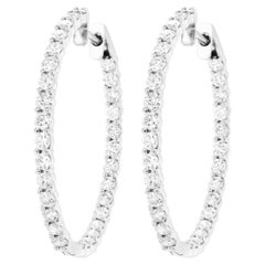 2.65ct Diamond 18 Carat White Gold Hoop Earrings