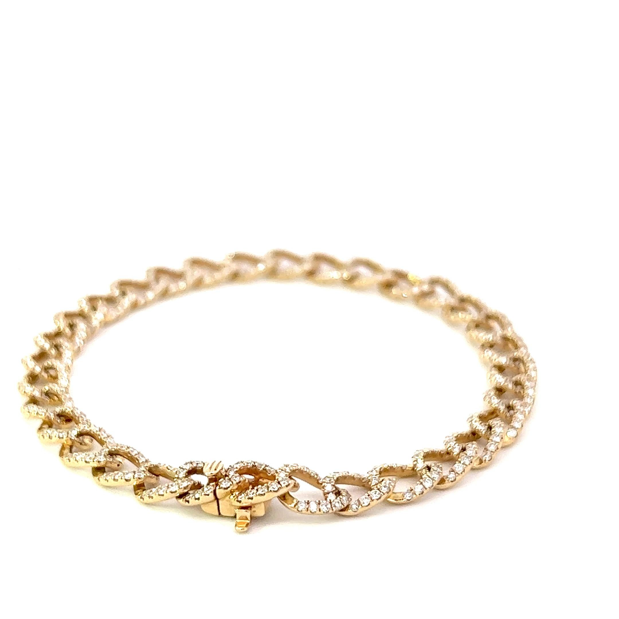 delicate diamond Cuban link bracelet ideal for daily wear or to pair with more jewelry 
