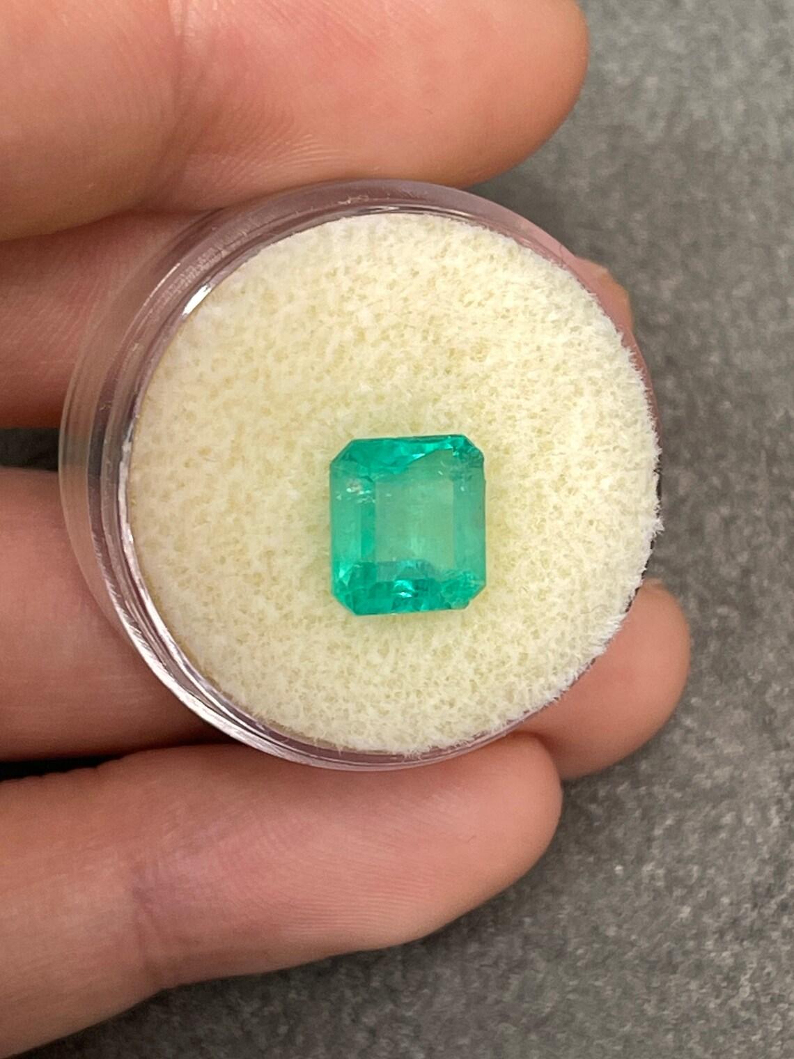 2.65ct Green Asscher Cut Muzo Colombian Emerald 8x8 Genuine May Birthstone In New Condition For Sale In Jupiter, FL