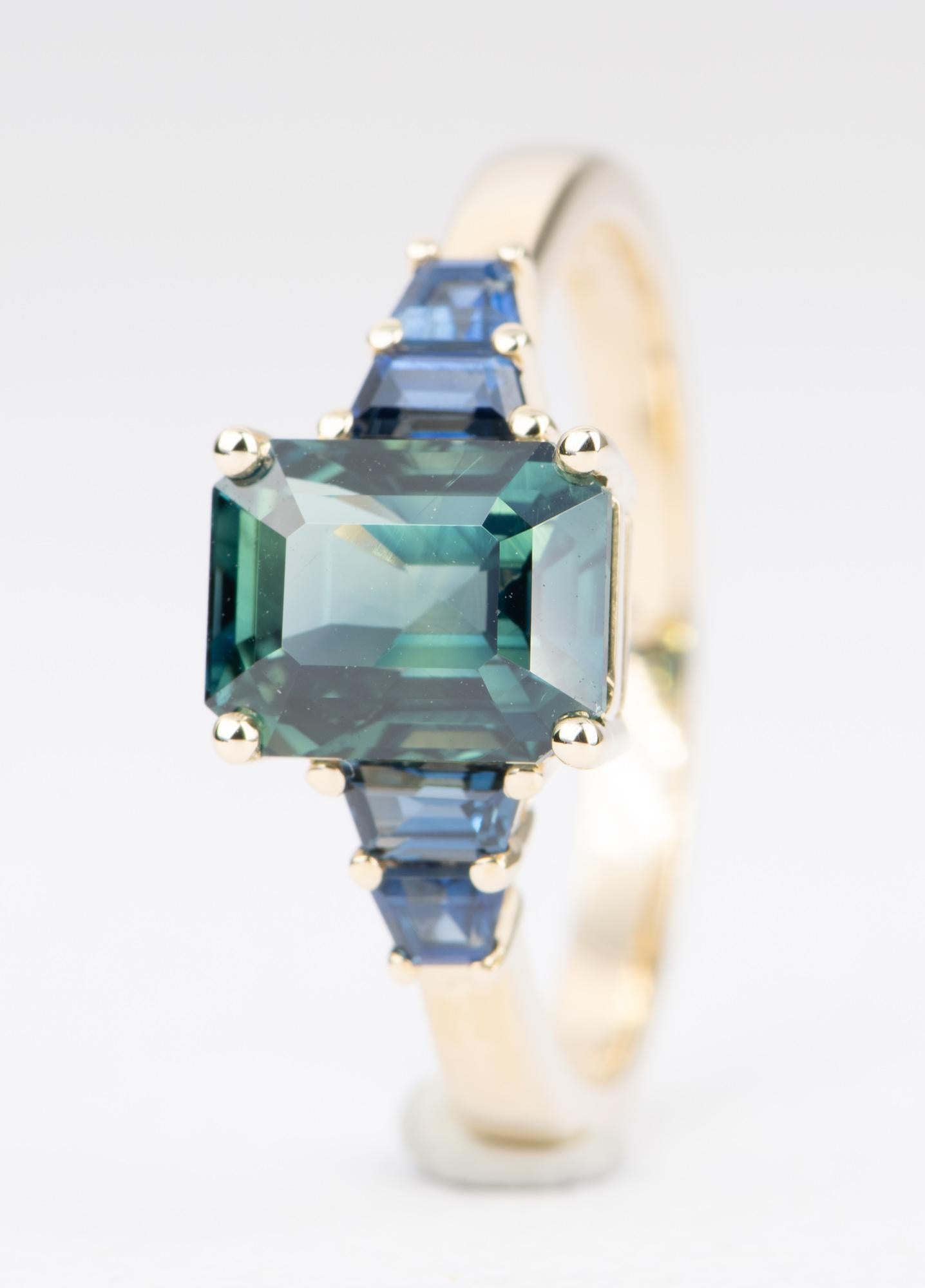 teal sapphire engagement ring