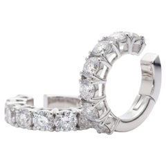 2,66 Carati Taglio Brillante SI/H Diamante Helix Orecchini a cerchio Oro Bianco 14k
