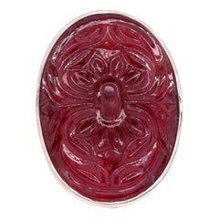 26.6 Carat Carved Ruby Ring