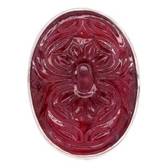 26.6 Carat Carved Ruby Ring