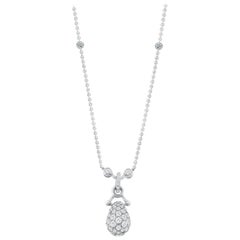 2.66 Carat Diamond Drop Necklace in 18 Karat White Gold with Palladium Alloy Used 2.66 Carat Diamond Drop Necklace in 18 Karat White Gold with Palladium Alloy