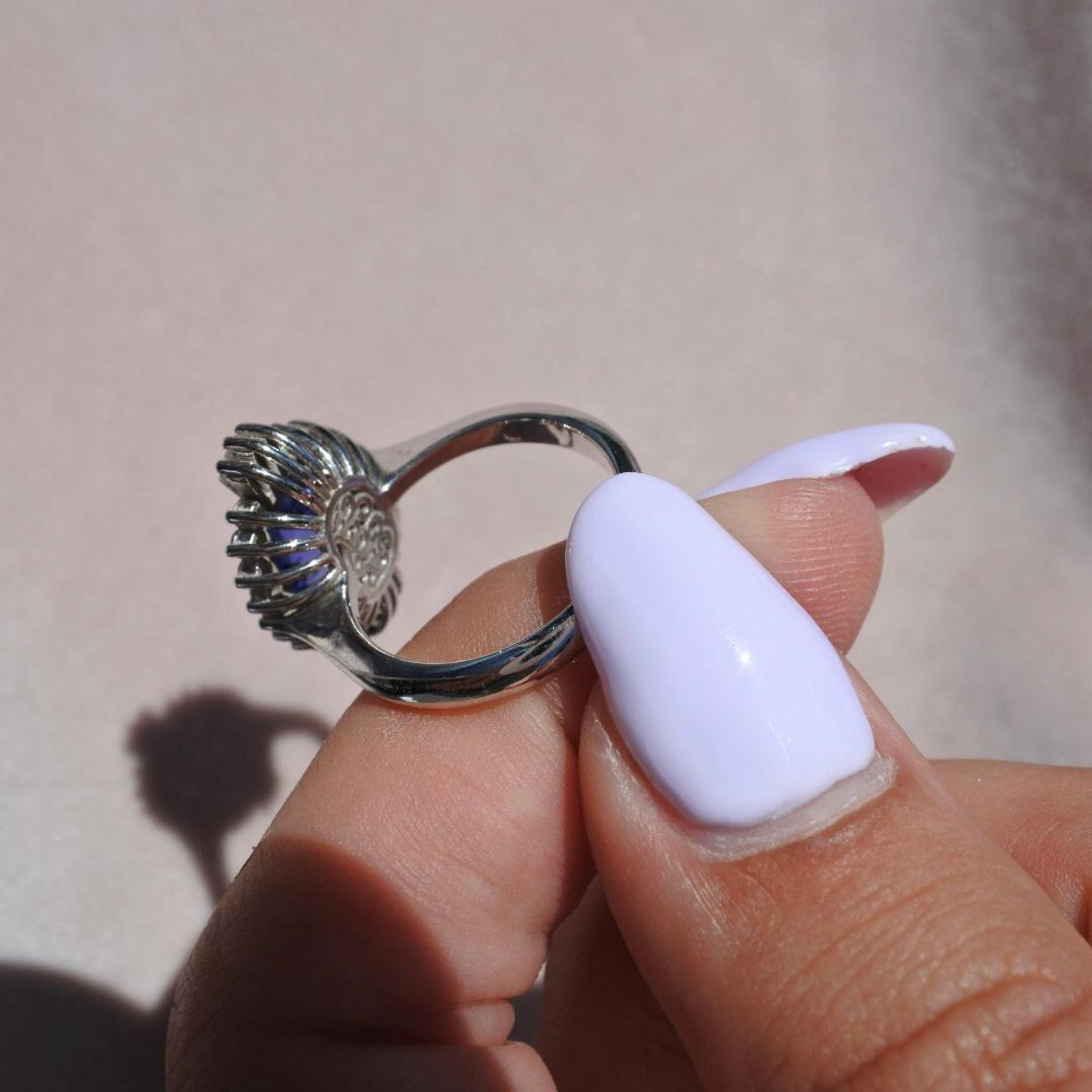 Anillo de diamantes con zafiro certificado GIA de 2,66 quilates Oro blanco de 18 quilates en Nuevo estado para la venta en Ramatgan, IL