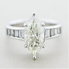 2.66 Carat Marquise Diamond Platinum Engagement Ring