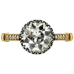 2.66 Carat Old European Cut Two-Toned Ring