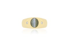 2.66 Carat Oval Cabochon Chrysoberyl Cats Eye Men’s Ring