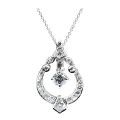 Pendentif convertible en platine avec diamants de 2,66 carats et diamant central de 1,08 carat