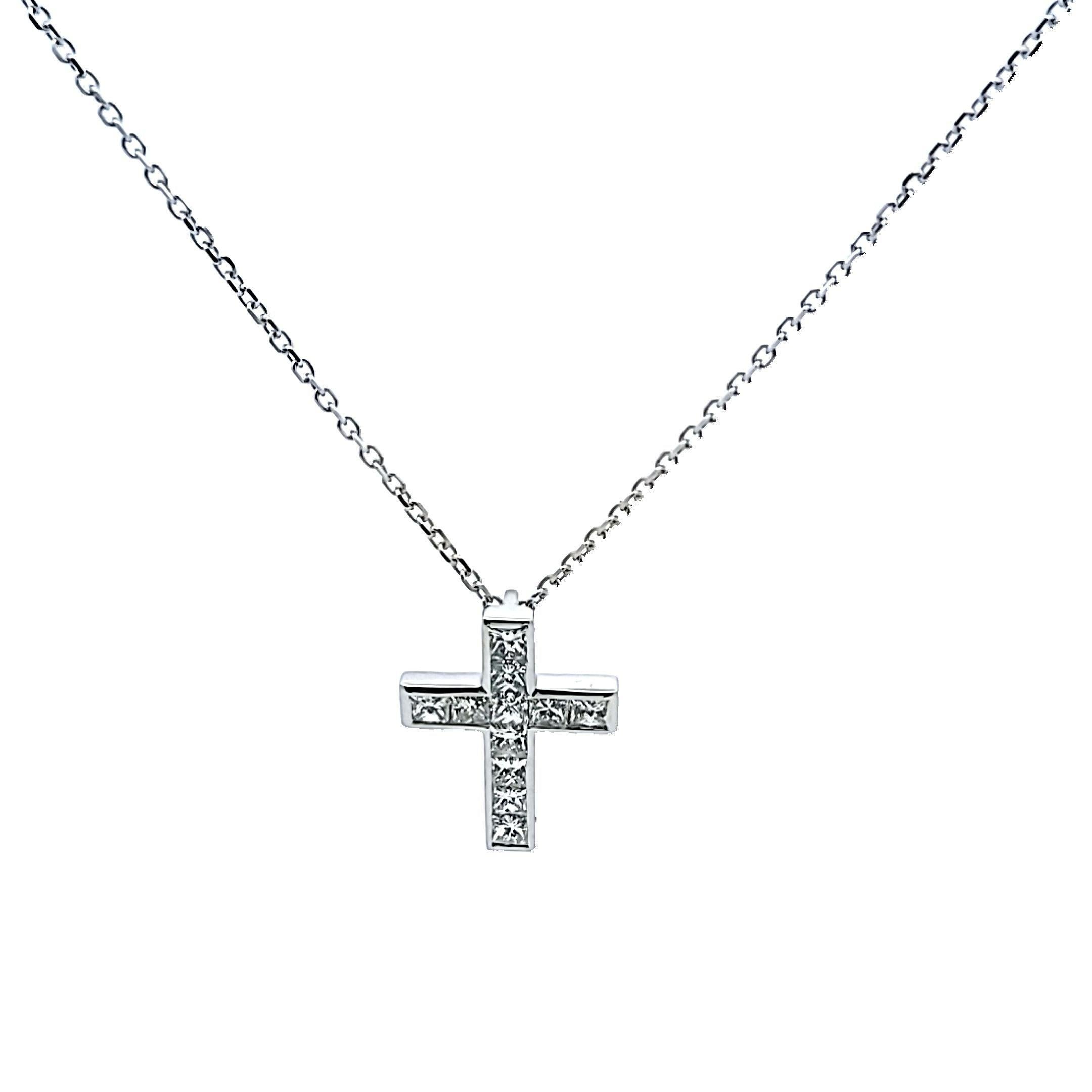 2,66 Karat Prinzessinnenschliff E VS1 Diamant-Anhänger aus 18 Karat Weißgold 14 Karat Gold im Angebot 4