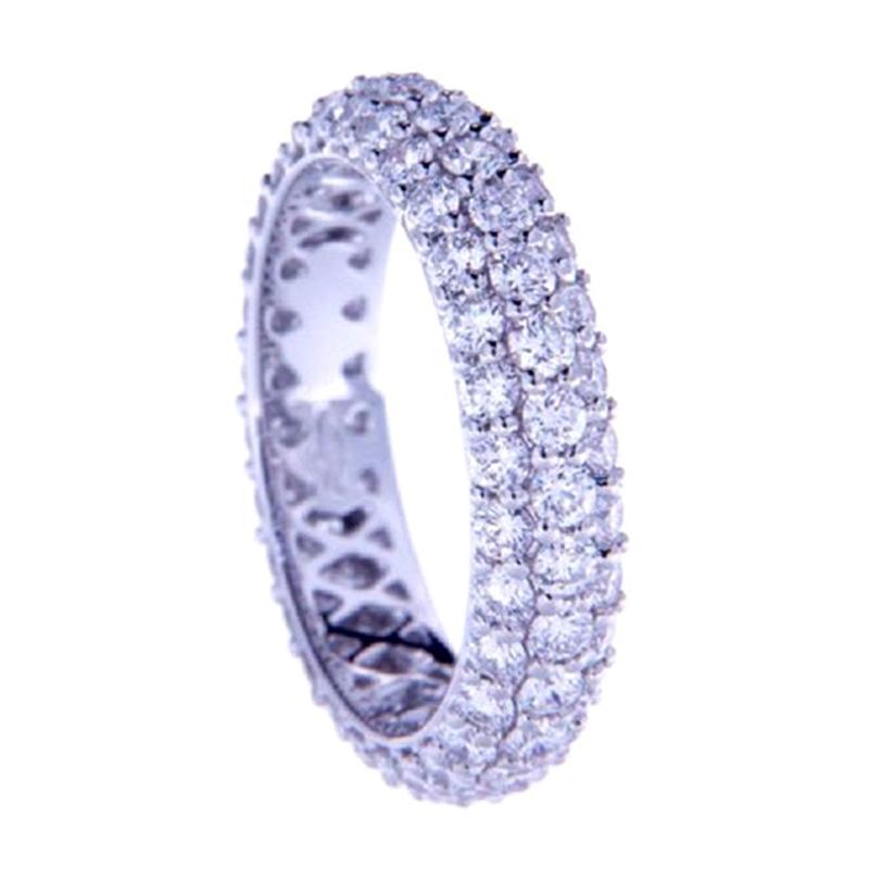 2.66 Ct Diamonds 18kt White Gold Wedding Ring For Sale