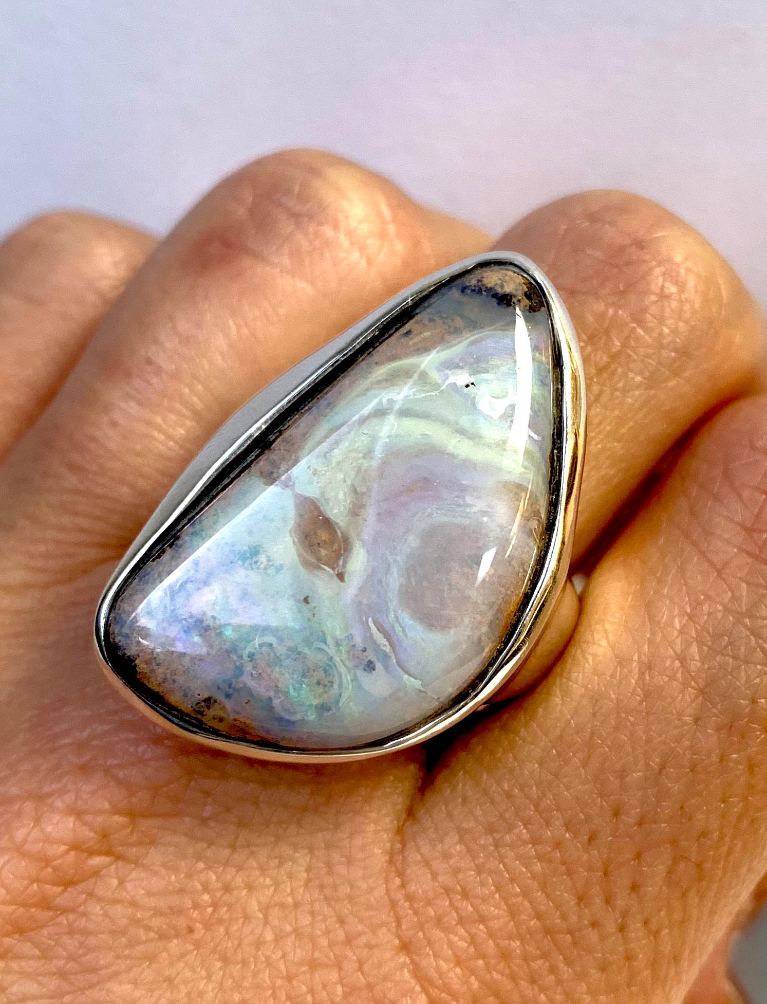 Oval Cut 26.60 Carat Opal Ring