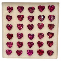 26.60 Carats Heart Shaped Loose Red Garnet Lot Madagascar's Gemstone (In Box)