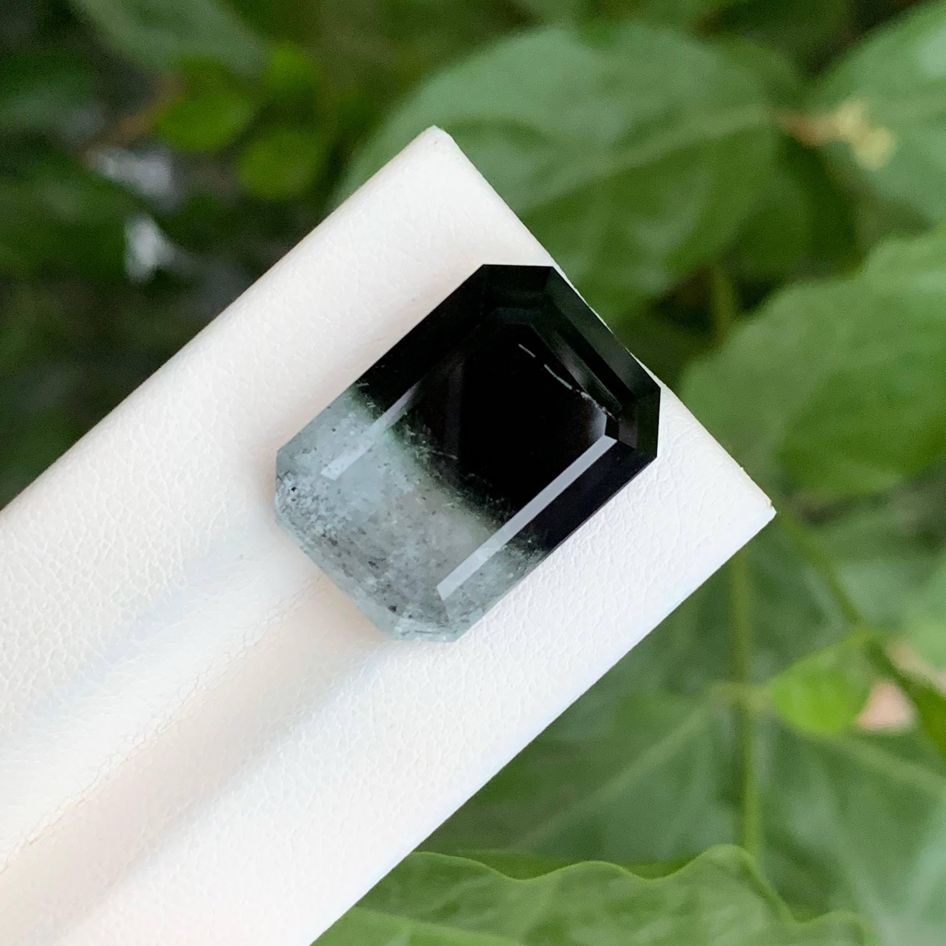 26.65 carats Bi Color Tourmaline Stone Emerald Cut Natural Afghan Gemstone For Sale 1