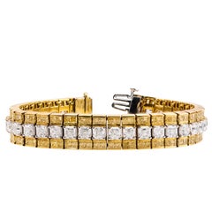 Roman Malakov Pulsera de moda con diamantes amarillos y blancos de talla mixta de 26,69 quilates