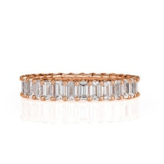 2.66ct Emerald Cut Diamond Eternity Band in 18k Rose Gold