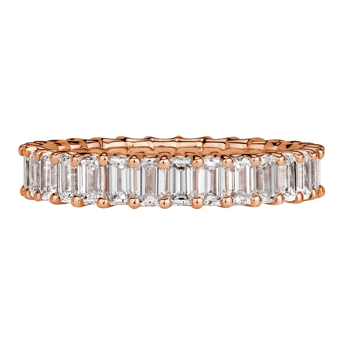 2.66ct Emerald Cut Diamond Eternity Band in 18k Rose Gold