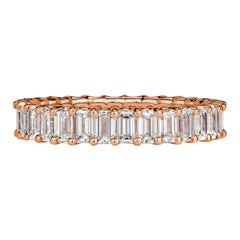 2.66ct Emerald Cut Diamond Eternity Band in 18k Rose Gold
