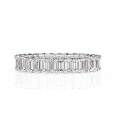 2.66ct Emerald Cut Diamond Eternity Band in 18k White Gold