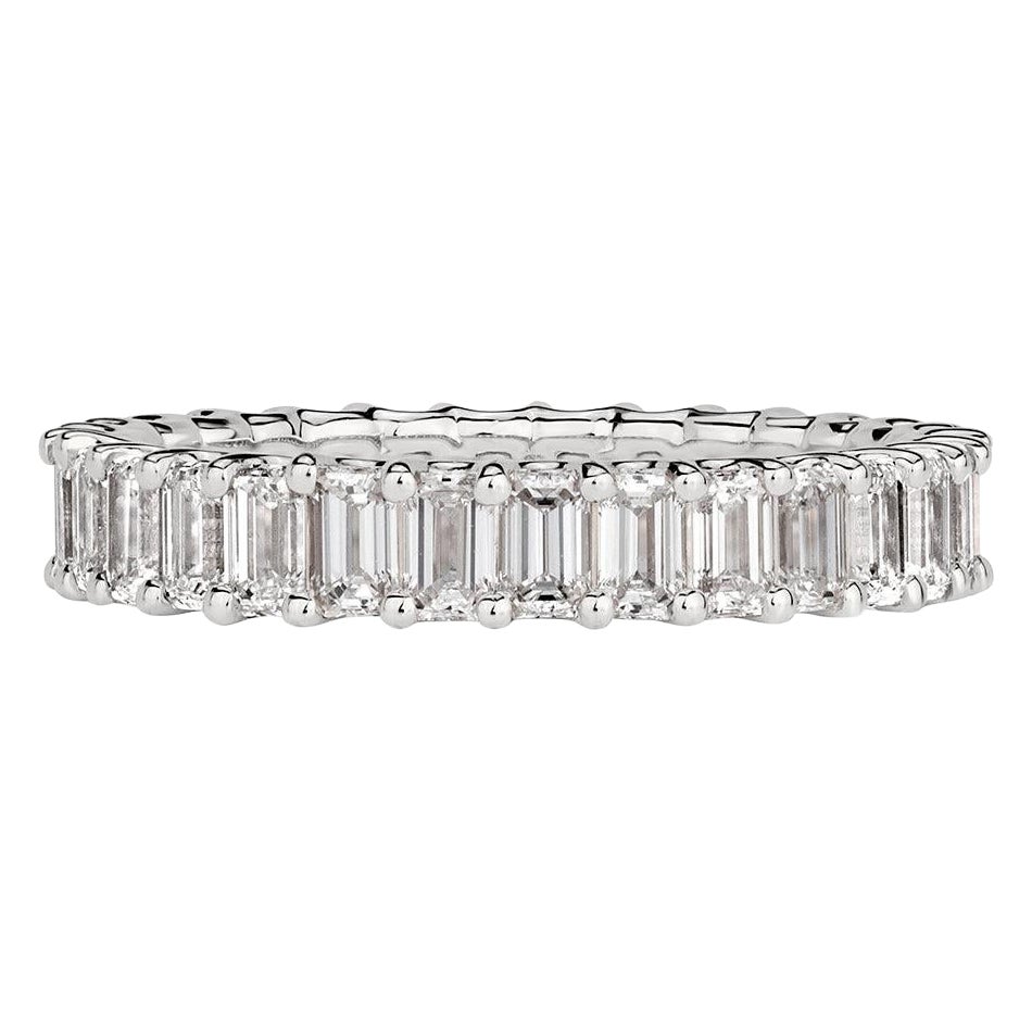 2.66ct Emerald Cut Diamond Eternity Band in 18k White Gold