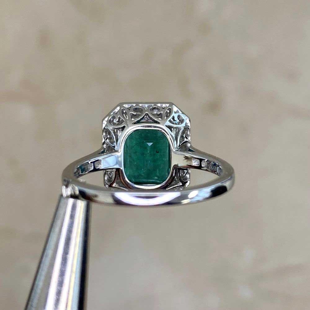 Art Deco Engagement Ring With Emerald 2.66ct Emerald Cut Engagement Ring 7