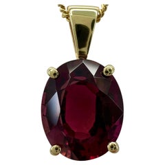 Halskette mit 2,66 Karat Rubellit Turmalin Rosa Ovalschliff 9k Gelbgold Anhänger