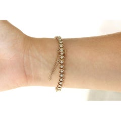 2.16tcw Oro Amarillo de 14K Pulsera de Tenis de Diamantes 6.75" Pulsera S de Diamantes de 14K