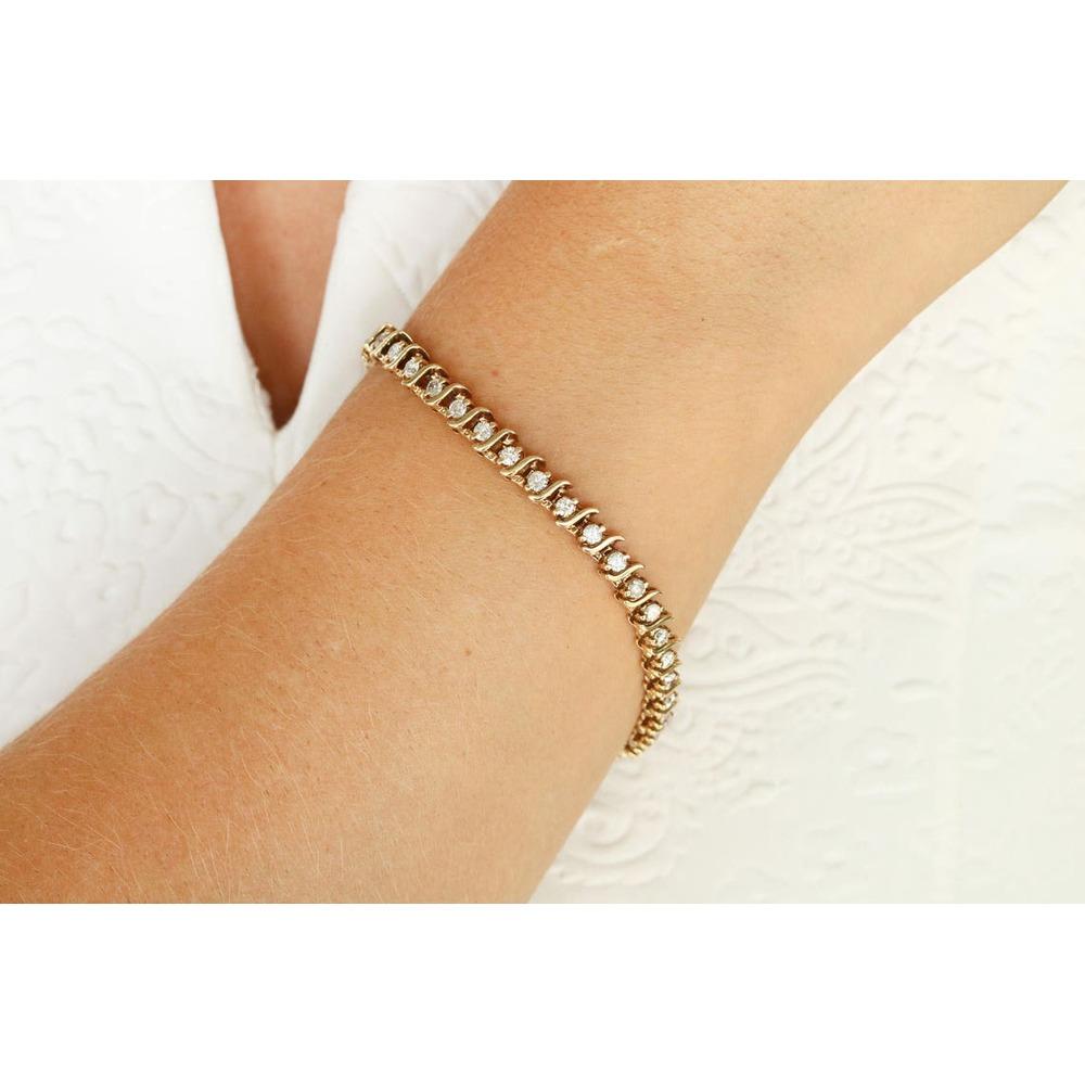 Moderne 2.66cts 14K Yellow Gold Diamond Tennis Bracelet 7.5
