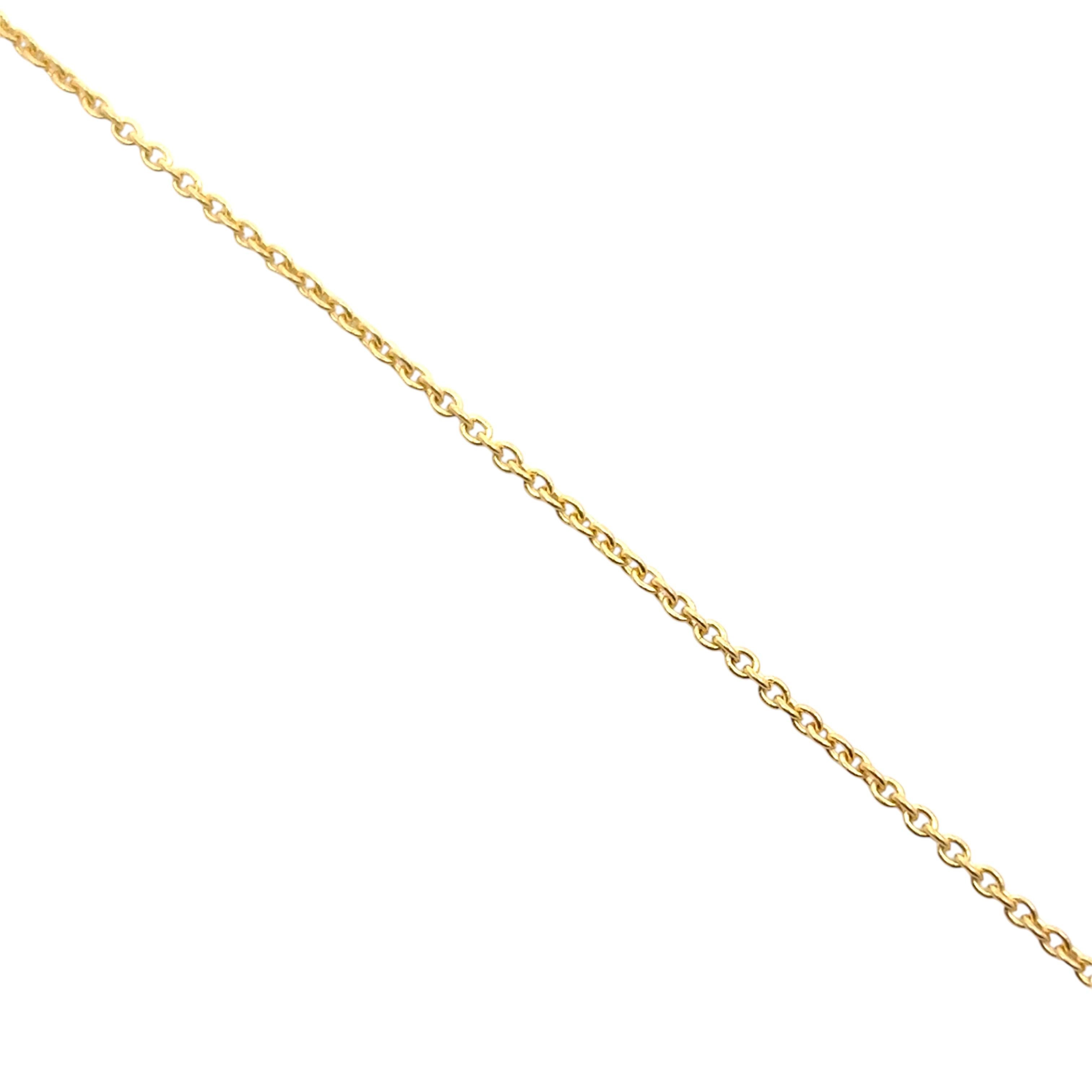 Ciondolo con diamante a pera Nature da 2,66 ct. su catena a grano in oro giallo 14k in vendita 9