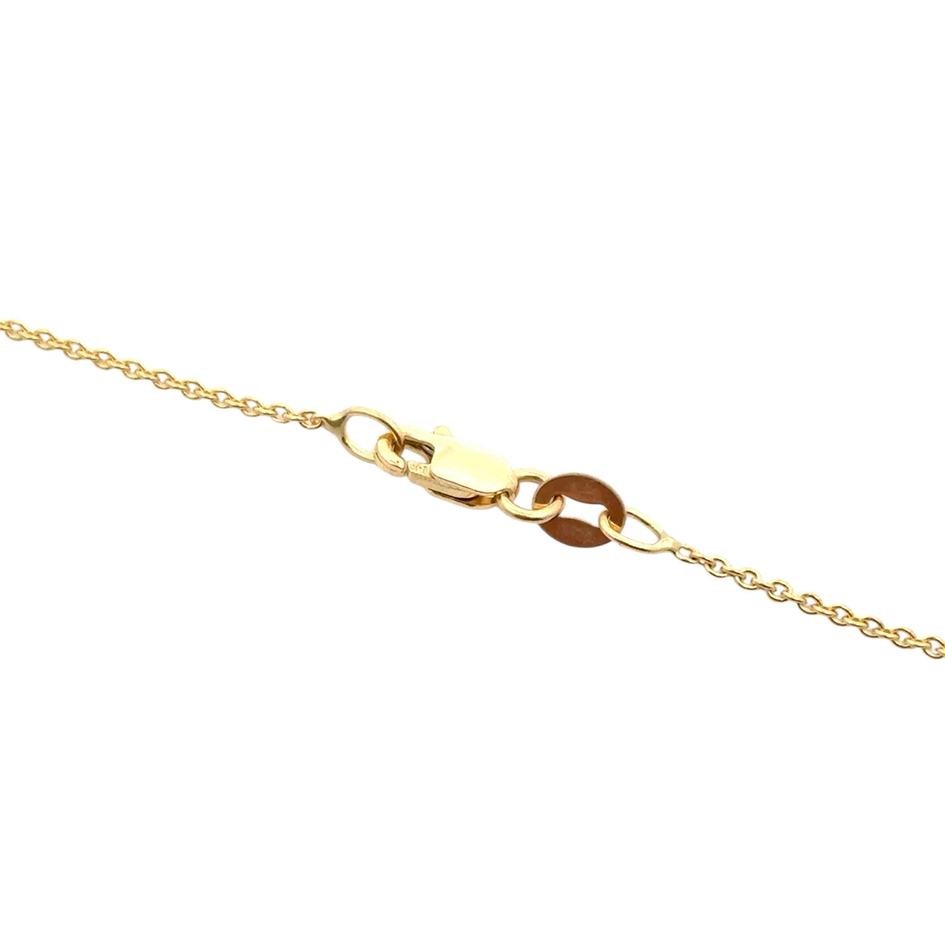 Ciondolo con diamante a pera Nature da 2,66 ct. su catena a grano in oro giallo 14k in vendita 10